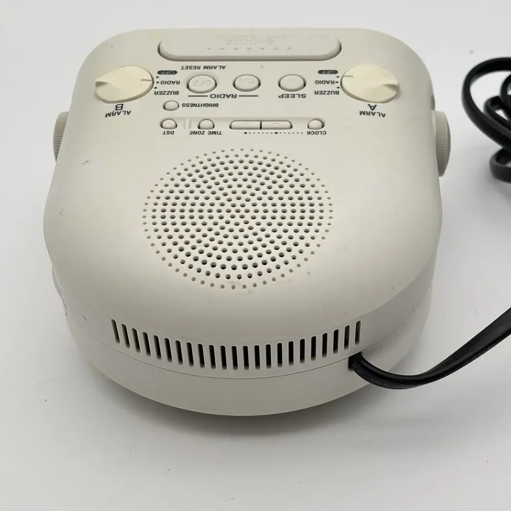 Sony Dream Machine AM/FM Dual Alarm Clock Radio White # ICF-C318 Tested - Works